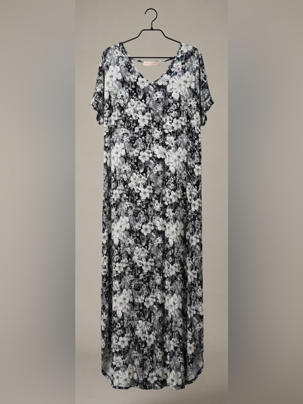 Navy & White Floral Maxi Dress